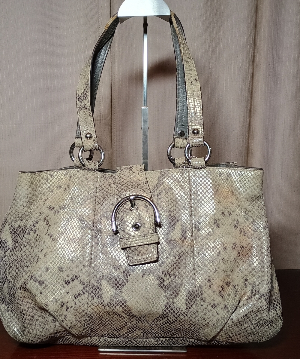 Coach Soho Exotic Python Snake Embossed Carryall … - image 1